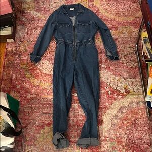 Super flattering stretchy denim jumpsuit